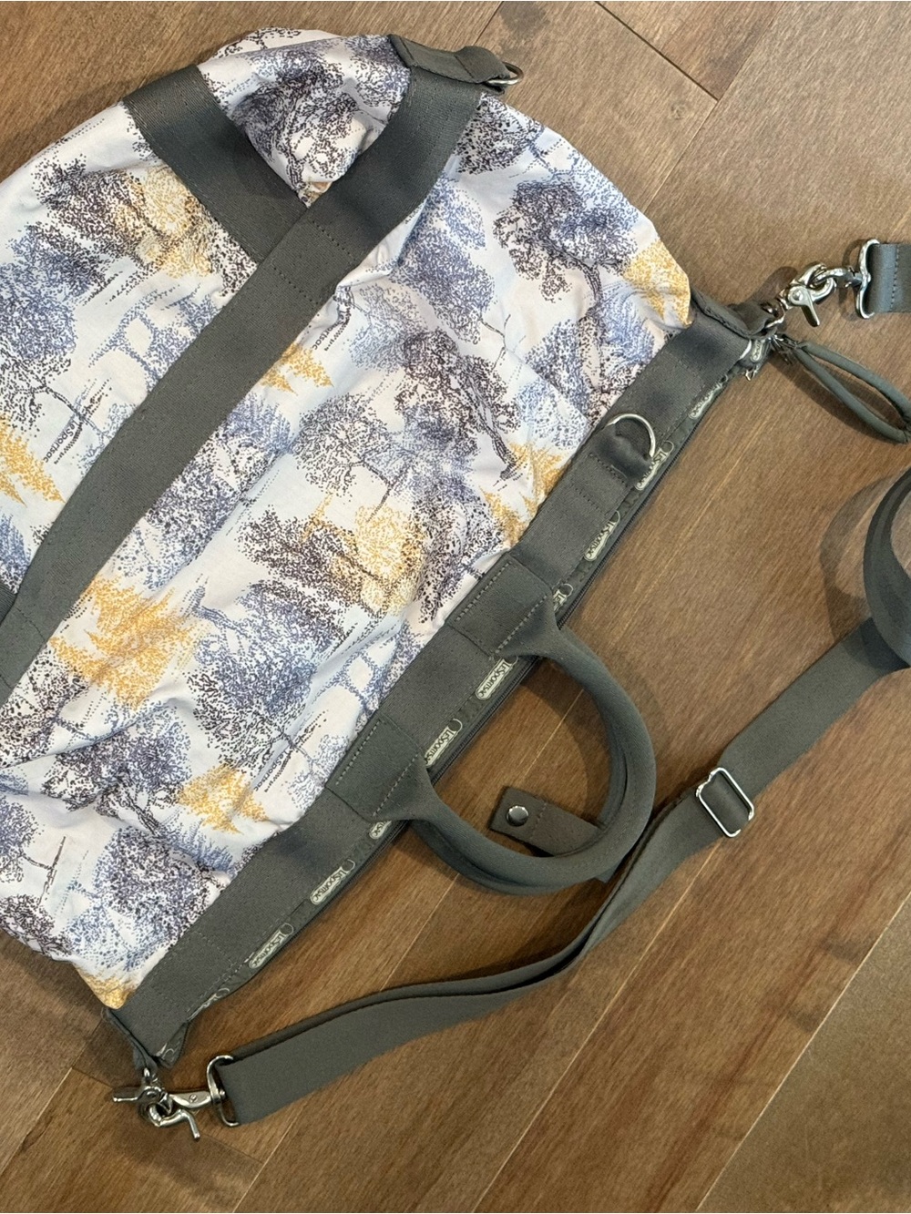 LeSportsac Convertible Weekender Duffel Bag Toile Floral Travel Crossbody